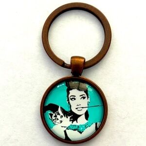 Audrey Hepburn Retro Keychain, NWT, Handmade